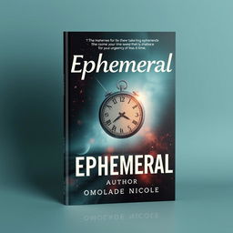 A captivating book cover illustrating the concept of 'Ephemeral' as it relates to time being temporary and the urgency of time