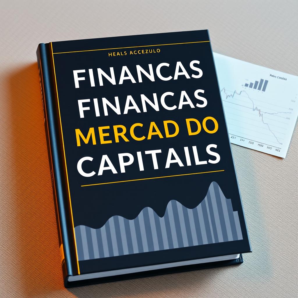 Uma capa de livro elegante e profissional sobre finanças e mercado de capitais