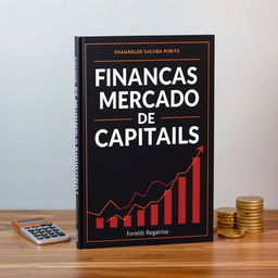 Uma capa de livro elegante e profissional sobre finanças e mercado de capitais