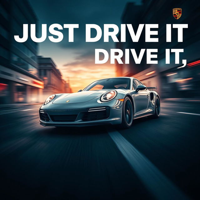 Create a cinematic poster featuring a Porsche 911