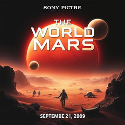 A cinematic movie poster for a Sony Pictures film titled 'The World of Mars,' released on September 21, 2009