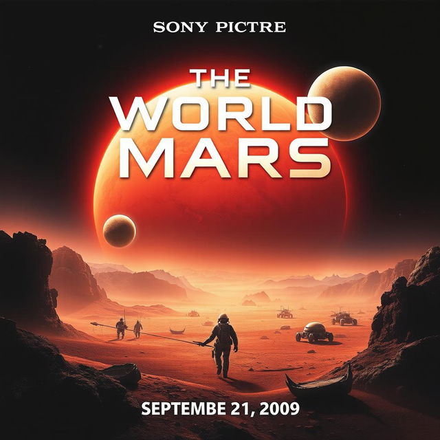 A cinematic movie poster for a Sony Pictures film titled 'The World of Mars,' released on September 21, 2009