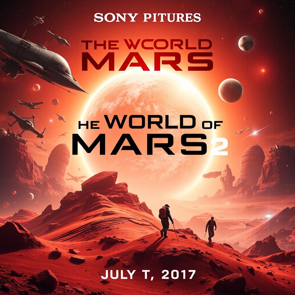 A cinematic movie poster for a Sony Pictures film titled 'The World of Mars 2,' released on July 14, 2017