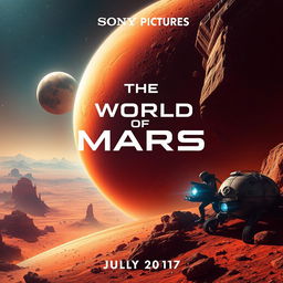 A cinematic movie poster for a Sony Pictures film titled 'The World of Mars 2,' released on July 14, 2017