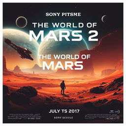 A cinematic movie poster for a Sony Pictures film titled 'The World of Mars 2,' released on July 14, 2017