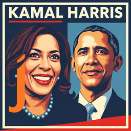 Create a political poster featuring Kamala Harris with the word 'Joy' prominently displayed