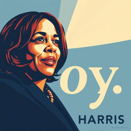 Create a political poster featuring Kamala Harris with the word 'Joy'