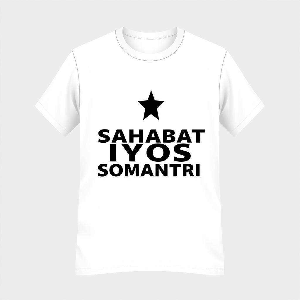 A design for a political party t-shirt with the name 'SAHABAT IYOS SOMANTRI'