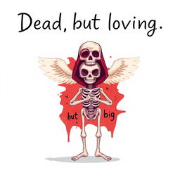 Create a book cover for a novel titled 'Dead, but loving it'