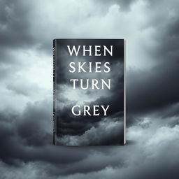 Create a book cover for a poetry book titled 'When Skies Turn Grey' by L