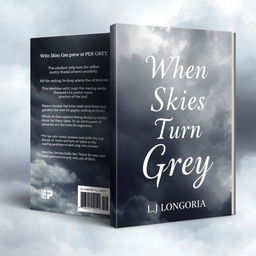 Create a book cover for a poetry book titled 'When Skies Turn Grey' by L