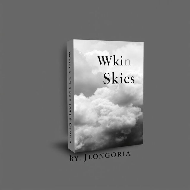 Create a modern book cover for a poetry book titled 'When Skies Turn Grey' by L