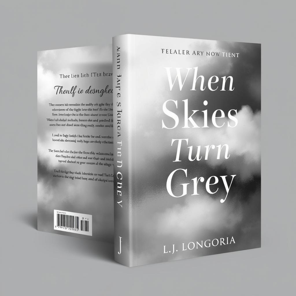 Create a book cover for a poetry book titled 'When Skies Turn Grey' by L