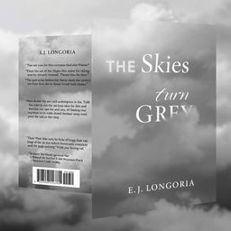 Create a book cover for a poetry book titled 'When Skies Turn Grey' by L