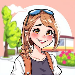 A detailed illustration of a teenage girl, showcasing her youthful energy and vibrant personality