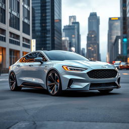 A sleek and futuristic 2025 Ford Falcon, showcasing its modern design and advanced technology