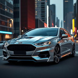 A sleek and futuristic 2025 Ford Falcon taking inspiration from the 2016 FGX Falcon, with a more aggressive front end