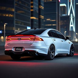 A sleek and futuristic 2025 Ford Falcon taking inspiration from the 2016 FGX Falcon, especially its rear end