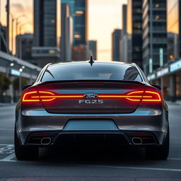 A sleek and futuristic 2025 Ford Falcon taking inspiration from the 2016 FGX Falcon, especially its rear end