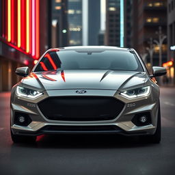 A sleek and futuristic 2025 Ford Falcon taking inspiration from the 2016 FGX Falcon, especially its front end