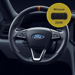 A detailed design of a 2025 Ford Falcon steering wheel taking inspiration from the 2016 FGX Ford Falcon