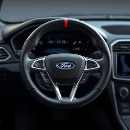 A detailed design of a 2025 Ford Falcon steering wheel taking inspiration from the 2016 FGX Ford Falcon