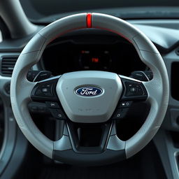 A highly detailed design of a 2025 Ford Falcon steering wheel inspired by the 2016 FGX Ford Falcon