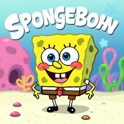 A cute and funny cartoon design featuring SpongeBob SquarePants