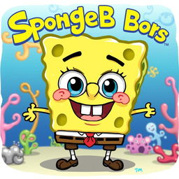 A cute and funny cartoon design featuring SpongeBob SquarePants