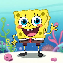 A cute and funny cartoon design featuring SpongeBob SquarePants