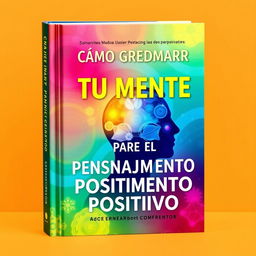 An inspiring and motivational book cover titled 'CÓMO PROGRAMAR TU MENTE PARA EL PENSAMIENTO POSITIVO'