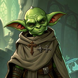 A detailed illustration of a genderless adult goblin from Dungeons & Dragons