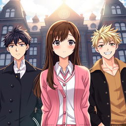 A captivating anime-style book cover illustration features a high school romance plot with a charming brunette girl at the center