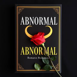 An aesthetic black and red romance book cover with the title 'ABNORMAL' in elegant font