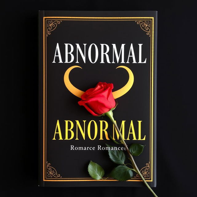 An aesthetic black and red romance book cover with the title 'ABNORMAL' in elegant font