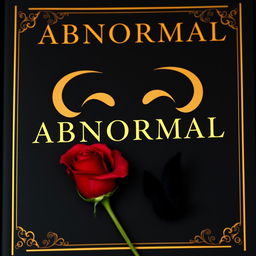 An aesthetic black and red romance book cover with the title 'ABNORMAL' in elegant font