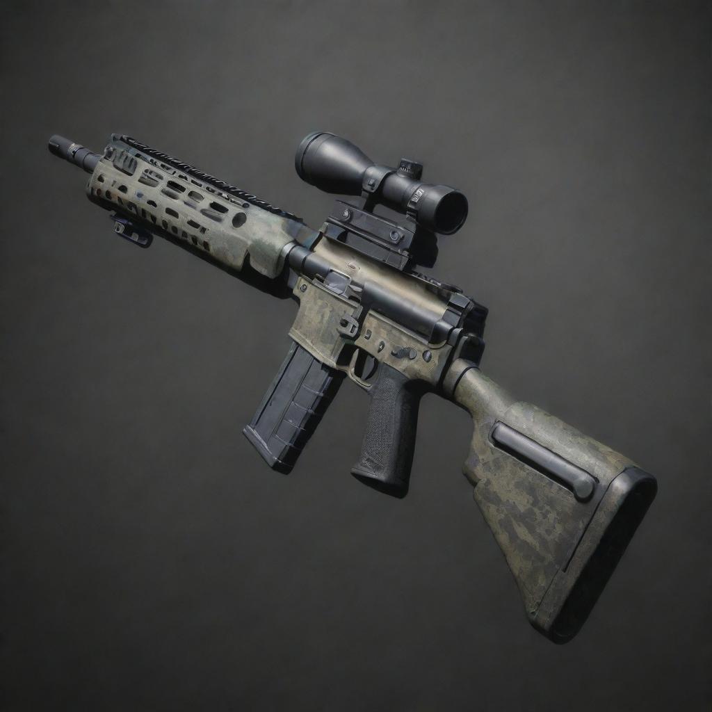 A high-end $100 Call of Duty skin featuring sophisticated weaponry and unique tactical design elements.