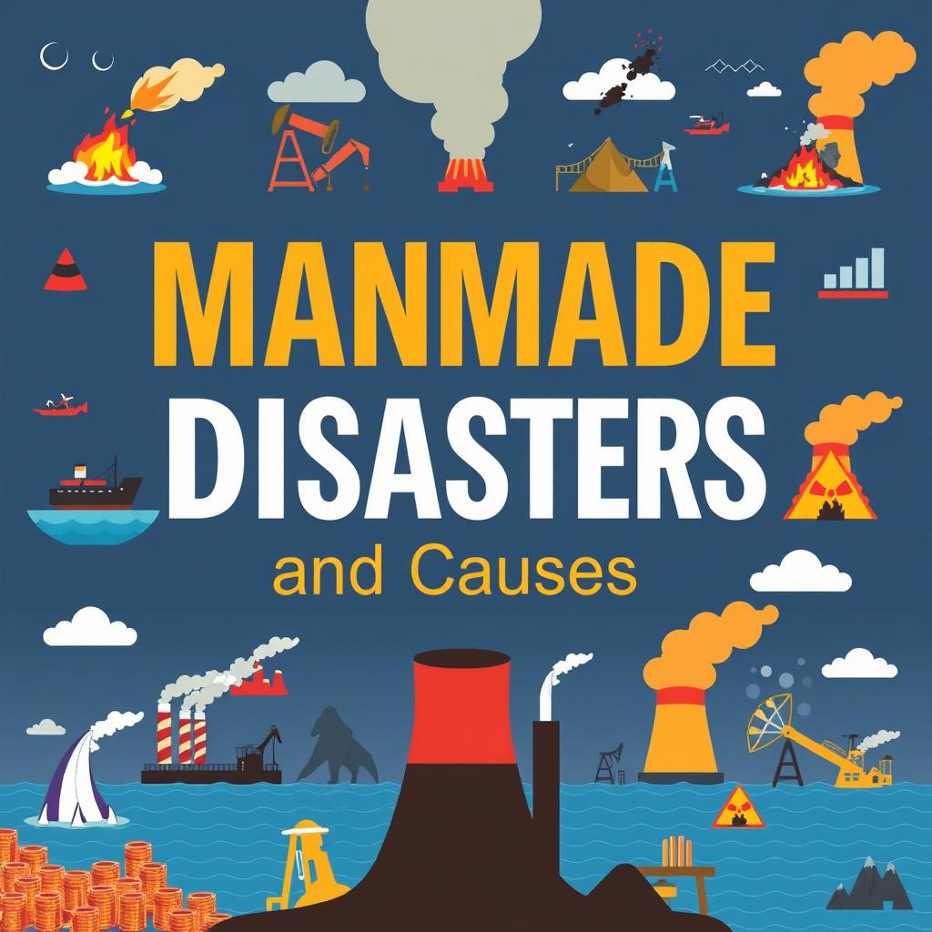 A cover page for a graphical insight on manmade disasters and their causes