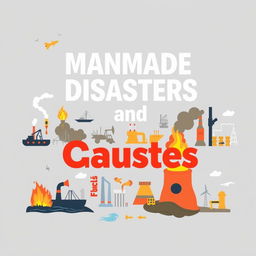 A cover page for a graphical insight on manmade disasters and their causes