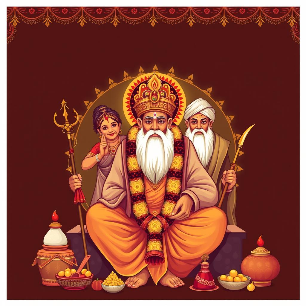 Create an image that showcases Marathi culture with an emphasis on Marathi saints