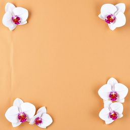 Create an image of a brown paper with a classic orchid border