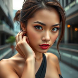 A very sexy and attractive woman from Singapore, captured in a portrait