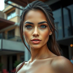 A very sexy and attractive Colombian woman, captured in a realistic portrait