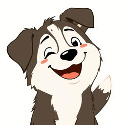 A Studio Ghibli-style illustration of a happy and content dog