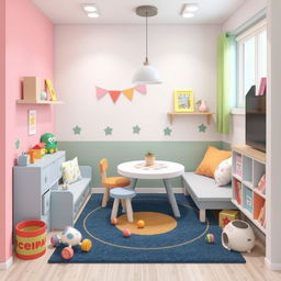 Diseña una habitación pequeña de juegos para niños