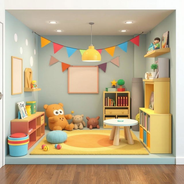 Diseña una habitación pequeña de juegos para niños