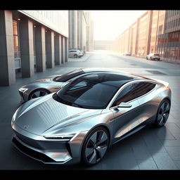 Create a concept image of a luxury electric vehicle (EV) sedan