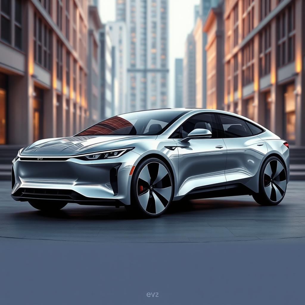 Create a concept image of a luxury electric vehicle (EV) sedan