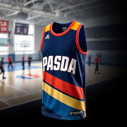 A basketball jersey with the word 'PASDA' written on it