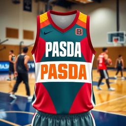 A basketball jersey with the word 'PASDA' written on it